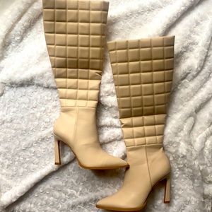 Beige cream boots